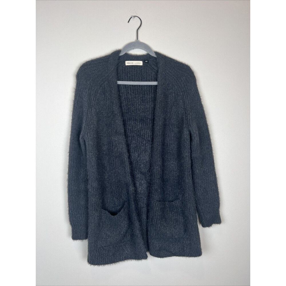 Sleeping on Snow by Anthropologie Women's Sz S Oversized Blue Cardigan Fuzzy